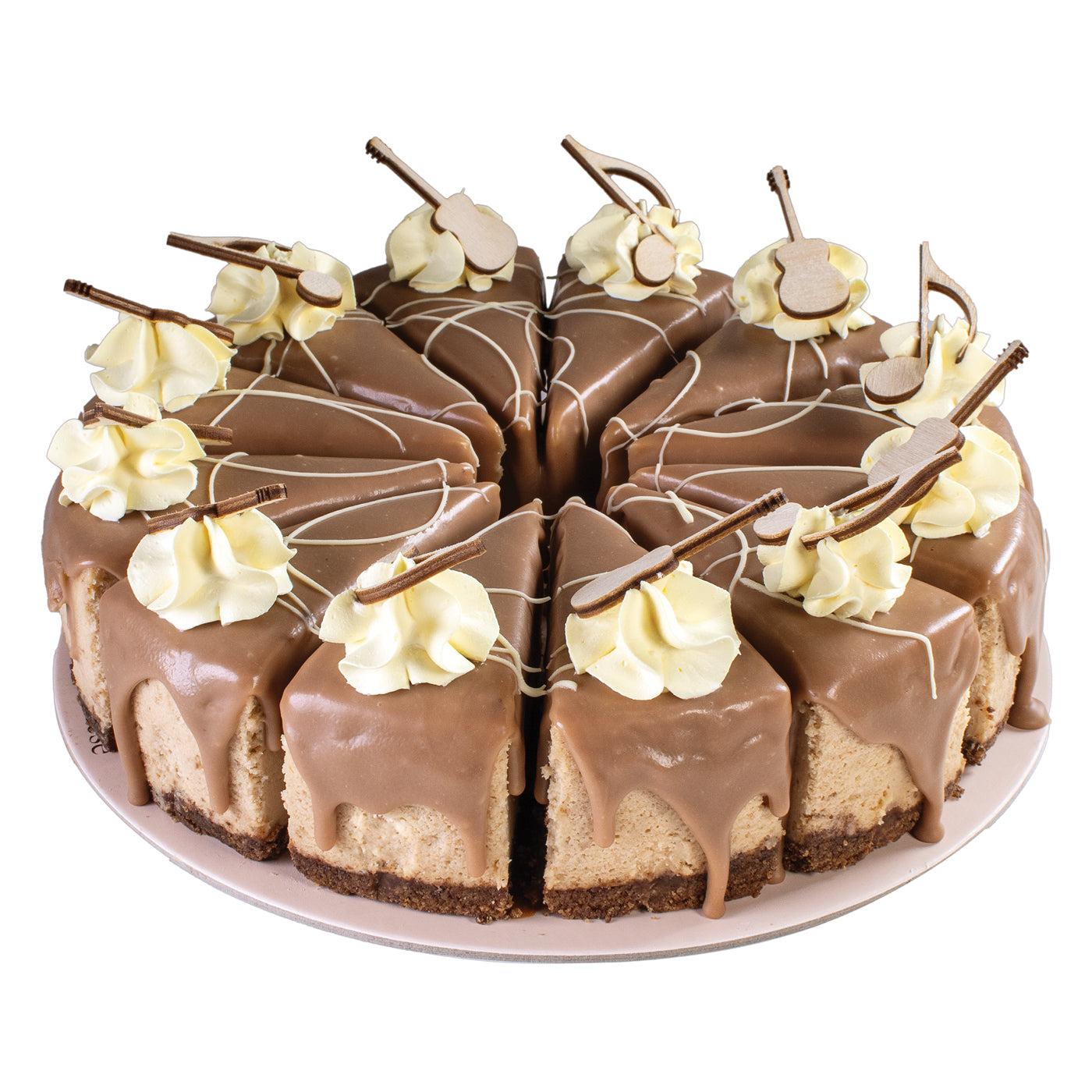 Praline Precut Cheesecake with Musical Notes